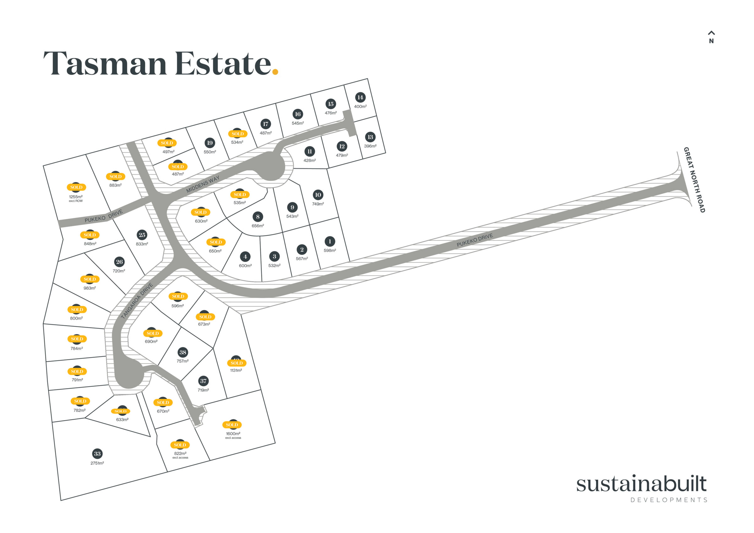 Sustainabuilt subdivision sections for sale.