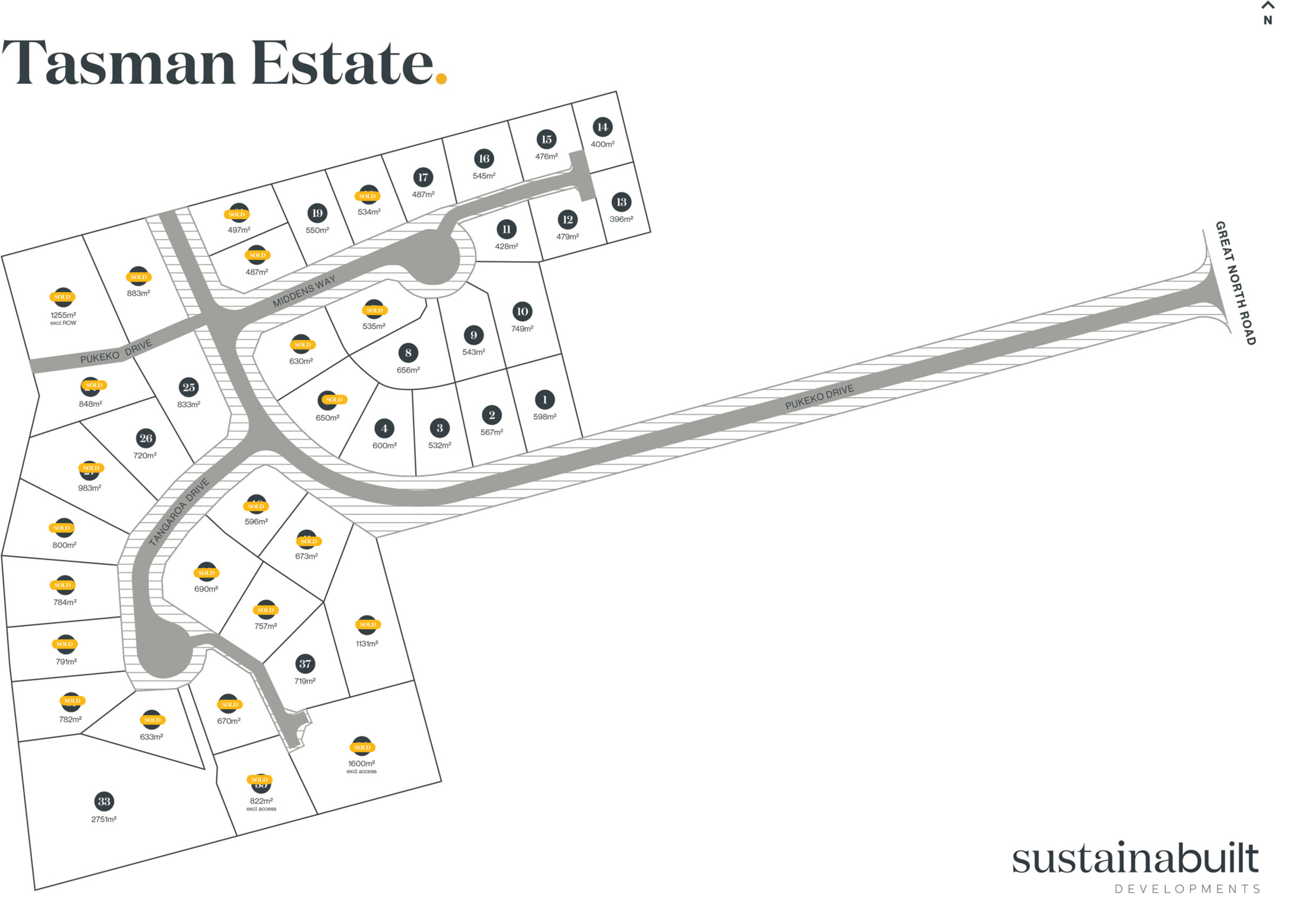 Map of current sections available